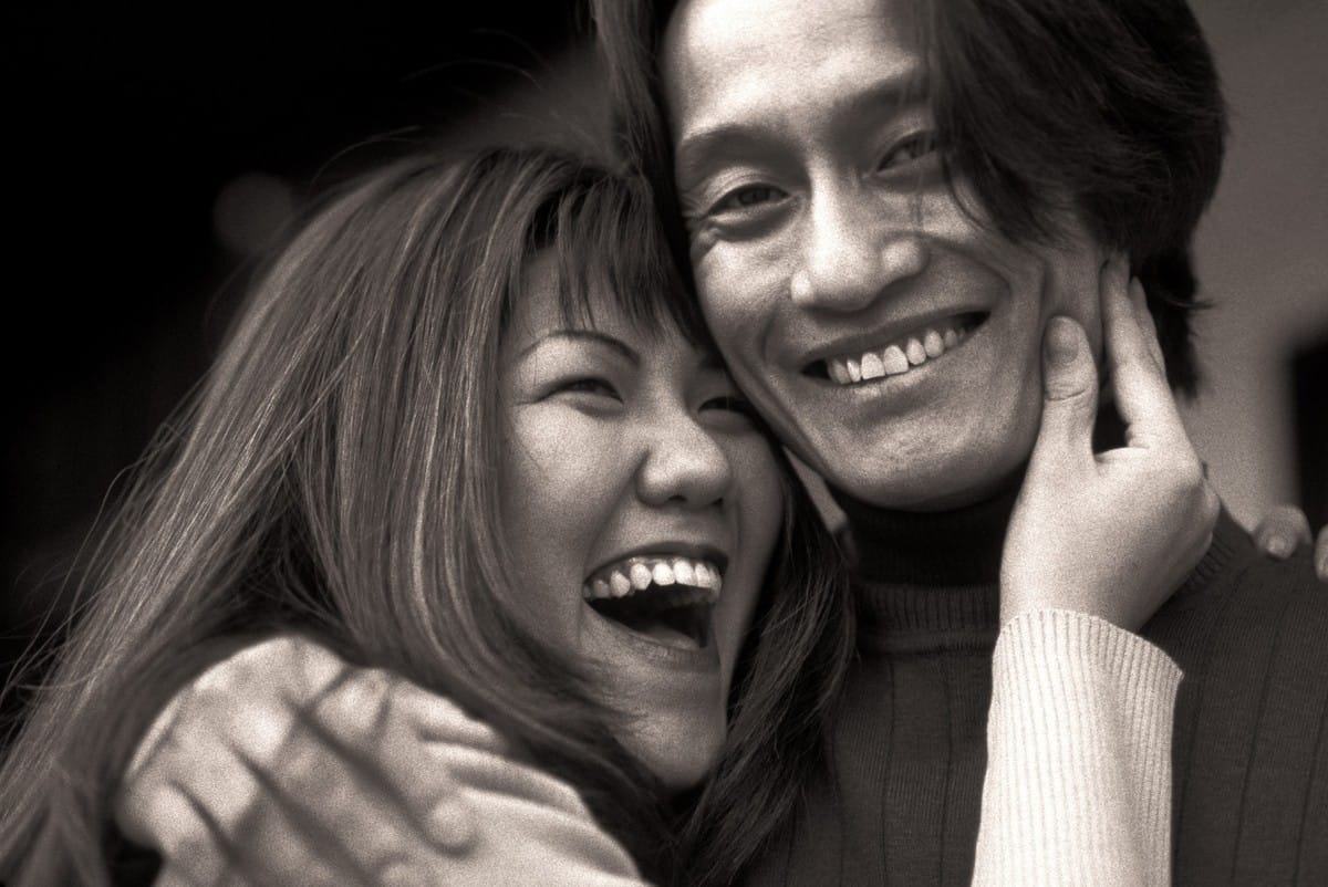 Natural couple portrait with connection and personality